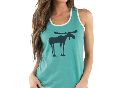 Lazy One Matching Pajamas for Women, Cute Tank Top Set (Funky Moose, S)