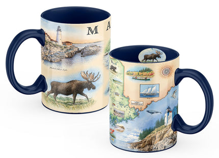 Xplorer Maps Maine Map Ceramic Mug (16oz) – BPA-Free Coffee Cup for Hot & Cold Drinks – Perfect for Office, Home, or Gift