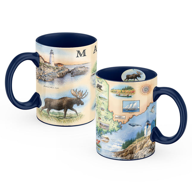 Xplorer Maps Maine Map Ceramic Mug (16oz) – BPA-Free Coffee Cup for Hot & Cold Drinks – Perfect for Office, Home, or Gift