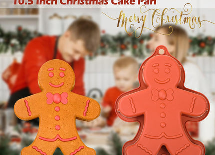 Webake Gingerbread Man Mold 10 Inch Large Gingerbread Silicone Cake Pan for Christmas Baking Cake, Cookie