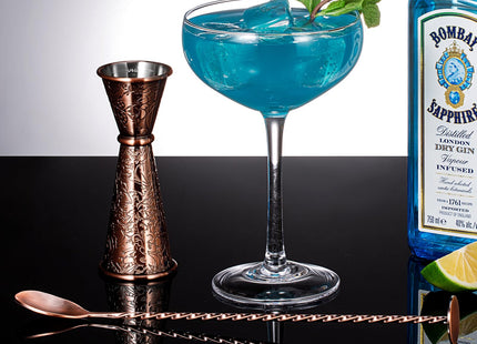 SKY FISH 3D Relief Cocktail Double Japanese Jigger 1/2oz, 3/4oz, 1oz, 1 1/2Oz, and 2oz,Reindeer Deer Head Pattern， Stainless Steel Measuring Jigger Copper Plated