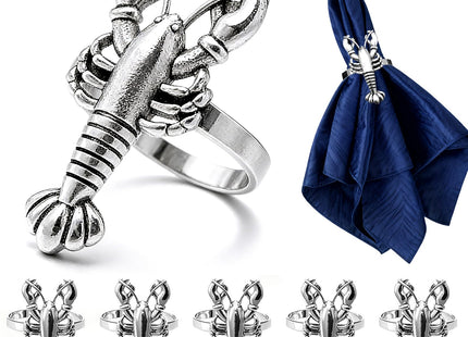 Davifina 6pcs Lobster Napkin Rings for Coastal Beach Party,Nautical Dinner