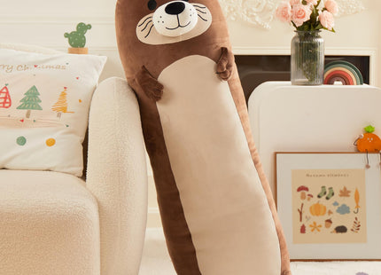 Tezituor Long Otter Plush Pillow,39.5" Giant Otter Stuffed Animal Soft Cuddly Sea Otter Long Body Pillow Sleeping Hugging Case Pillow Plush Toy Gifts for Kids Girlfriends Birthday Valentines Day