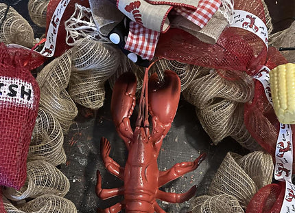 Fun Express Plastic Lobster Luau and Seaside Party Decor Accents - Red (1 Piece)
