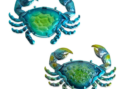 LIFFY Metal Crab Wall Art Decor Ocean Wall Hanging Coastal Wall Sculptures Beach Theme Wall Decoration for Indoor Outdoor Bathroom Bedroom Living Room Garden Pool (10inch,2 pcs)