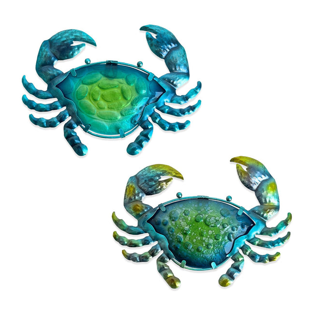LIFFY Metal Crab Wall Art Decor Ocean Wall Hanging Coastal Wall Sculptures Beach Theme Wall Decoration for Indoor Outdoor Bathroom Bedroom Living Room Garden Pool (10inch,2 pcs)