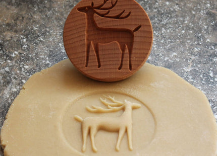 Fun Food Tools, Wood Cookie Stamp, 2.5 Inch (Reindeer CS-050)