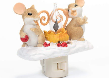 Campfire Friendly Mice 5 inch Swivel Base Plug-in Flickering Nightlight