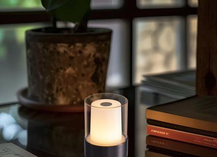 NEWSEE 4" Black Cordless Table Lamp Set of 2, Outdoor Rechargeable Lamp