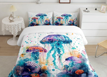Feelyou Jellyfish Comforter Set Full Size Kids Ocean Comforter Boys Girls