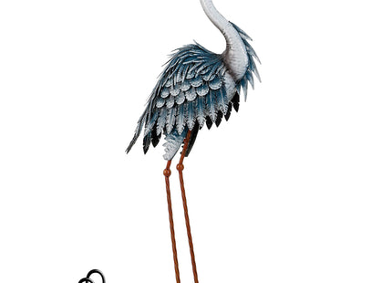 TERESA'S COLLECTIONS Garden Decor Blue Heron Sculptures & Statues Backyard Decor,Coastal Metal Cranes Decoy for Outdoor Decoration Outside Yard Art Patio Pond Pool Lawn,Housewarming Gift for Mom