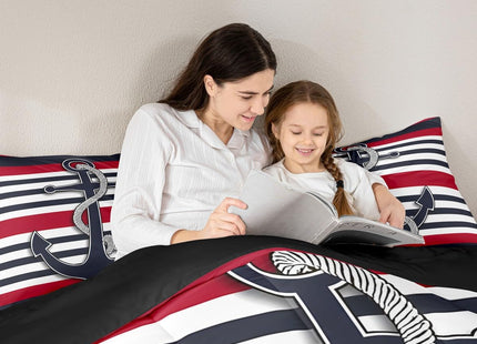 Feelyou Anchor Nautical Ocean Comforter Set Toddler Size Boys Girls Duvet