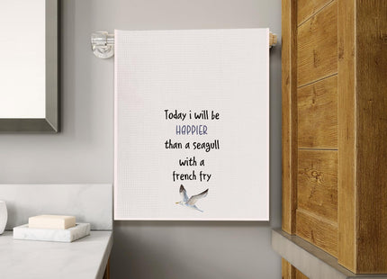 Cilrii Funny Seagull Kitchen Hand Towels,Funny Seagull Dish Towels Lovers Gifts for Women,Tea Towels for Kitchen Bathroom Decor 16 X 24