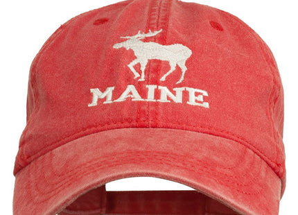 e4Hats.com Maine State Moose Embroidered Washed Dyed Cap