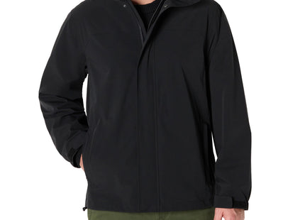 Amazon Essentials Men's Waterproof Packable Rain Jacket, Black, Small