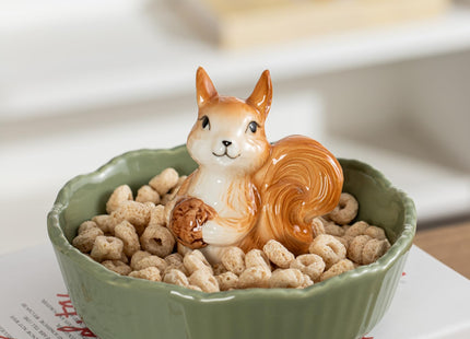 DIHOclub Cute Squirrel Candy Bowl Ceramic Candy Dish (Green Squirrel)