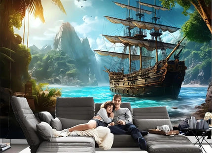 FENDROM Nautical Tapestry Decor Ghost Sailboat Wall Art Aesthetics Pirate Ship Fantasy Wonderland Wall Hanging for Bedroom Living Room Dorm