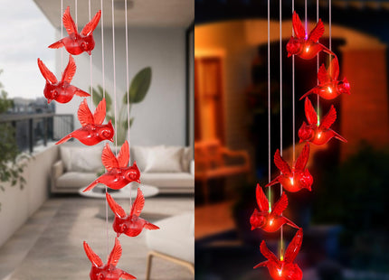 Cardinal Solar Wind Chimes Outdoor Christmas Cardinal Gifts for Women