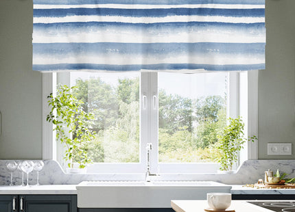 FJWMZ Nautical Coastal Curtains Valances for Windows Blue Beach Valance