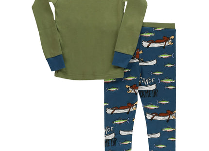 LazyOne Long-Sleeved Kids' Pajamas for Girls and Boys, Canoe Tuck Me In, 10