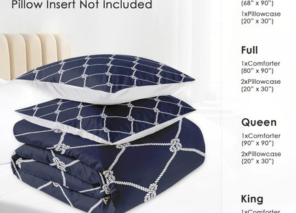 Pamnest Twin Comforter Set, 2 Pieces Nautical Fishing Bedding, All Season