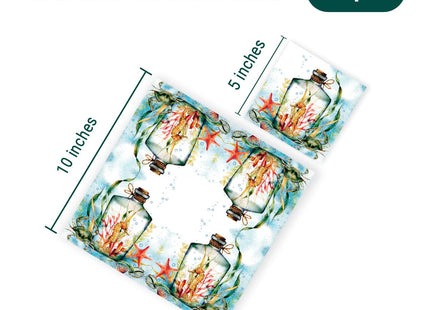 Coastal Cocktail Paper Napkins BOTTLED SEAHORSE 40pcs, Decorative Napkins