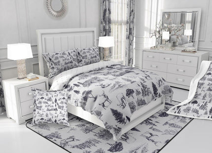 Feelyou Kids Deer Comforter Set Toddler Size Camo Deer Hunting Bedding Set for Boys Teens Decor Cabin Lodge Deer Comforter Botanical Tree Grey Duvet Set 2Pcs