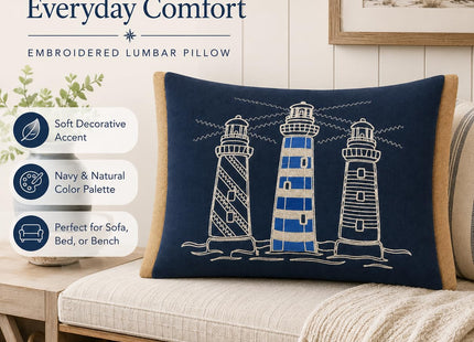 Comfy Hour 18 x 13 Inch Nautical Pillow, Lighthouse Throw Pillow