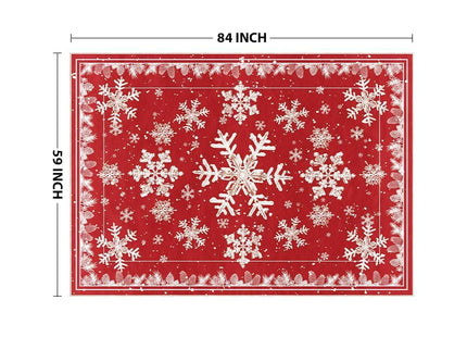 Artoid Mode Red Snowflake Pinecone Winter Area Rug, Christmas Home Decor Low-Profile Non-Slip Washable Large Rug for Living Room Bedroom Farmhouse Dining Room Kids Playroom 5x7 Feet
