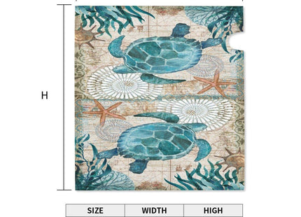 Abucaky Blue Sea Turtle Nautical Map Retro Ocean Mailbox Cover Magnetic Waterproof Mailbox Wraps Post Letter Box Decor 21x18 in