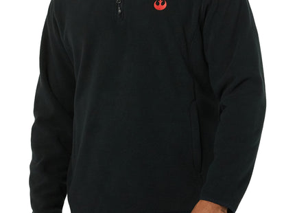 Amazon Essentials Disney | Marvel | Star Wars Men's Polar Fleece Quarter-Zip Mock Insulated Jackets, Soft Fleece, Star Wars Rebel Logo, X-Large