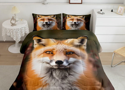 Feelyou Fox Woodland Digital Comforter Set Twin Size Bedding