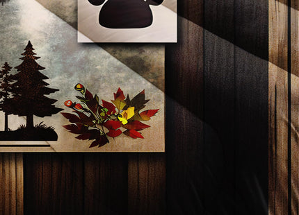 lneffble Deer Comforter Set Queen Size，Lodge Quilt Set Full/Queen Size, Rustic Cabin Bedding Set Black Deer，Deer Themed Bedroom Decor with 1 Comforter with 2 Pillow Case