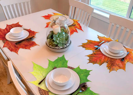 Eaasty 50 Pack Thanksgiving Fall Paper Placemats, Maple Leaf Place Mats