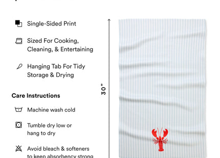 GEOMETRY Tea Towels – Spring & Summer Collection – Quick-Dry, Ultra-Absorbent, Reusable Microfiber Kitchen Towels for Drying & Cleaning - Lobster Bay - 2 Pack
