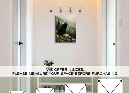 Halioyo Forest Black Bear Wall Art, Rustic Farmhouse Wall Decor(12x16 in)
