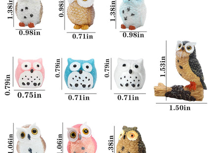 ONEST 14 Pieces Mini Owl Figurines Playset Hand Painted Tiny Owls Realistic Detailed Resin Owl Figures Small Owl Figurines