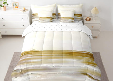 Erosebridal Abstract Beach 7 Piece Comforter Set Set Yellow Oil Twin