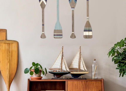 ESTART 4 Pcs Metal Paddle Home Wall Decor Nautical Canoe Oar Wall Art