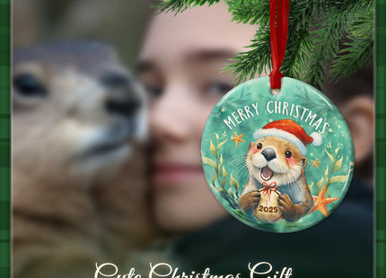 CHOANG Otter Christmas Ornament for Kids, Adults, Zookeepers