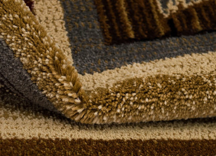 HR Cabin Rug Cabin Area Rug Modern Geometric Design Cabin Area Rug Abstract, Beige/Multicolor Design– Fishing Equipment/Hook/Fish/Duck