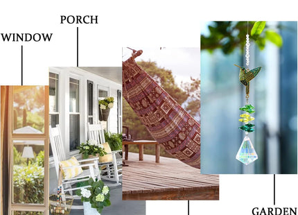 Rhinestone Hummingbird Crystal Suncatcher Prism Hanging Window Ornament