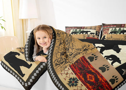 Erosebridal Rustic Bear Comforter Set, Southwestern Native American Twin