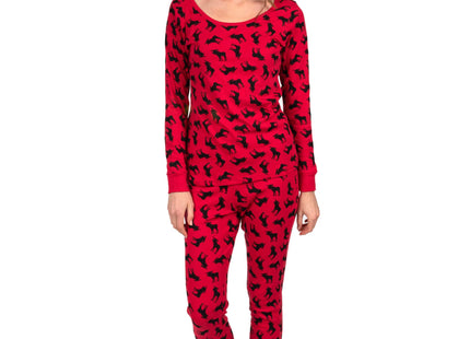 Leveret Womens Two Piece Cotton Pajamas Moose XL