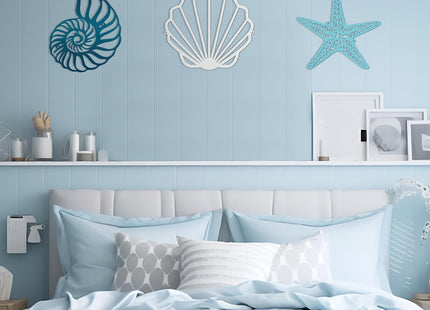 Pelopy 3 Pcs Coastal Metal Outdoor Wall Art Seashells Conches Starfish Wall Decor Ocean Nautical Theme Sign for Summer Beach Pool Yard Garden Lake House Home Bathroom Bedroom Decoration