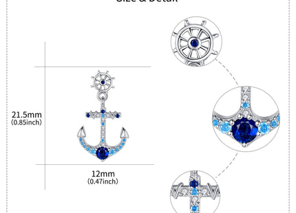 Anchor Earrings Sterling Silver Nautical Stud Earrings Sailor Jewelry Present for Women Mom