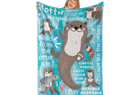 Otter Gifts for Girls, Otter Blanket, Gifts for Otter Lovers, Daughters, Flannel Plush Throw Blanket - 50"x 65" - Otter is My Spirit Animal, Always Be an Otter, I'm Not Like The Otters,