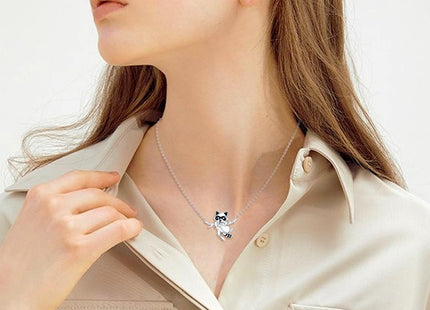 URONE Raccoon Necklace 925 Sterling Silver Cute Raccoon Pendant Animal Jewelry Gifts for Women(Raccoon)