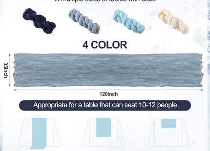 Moukeren 4 Pack Navy Blue Cheesecloth Table Runner Coastal Party Decor