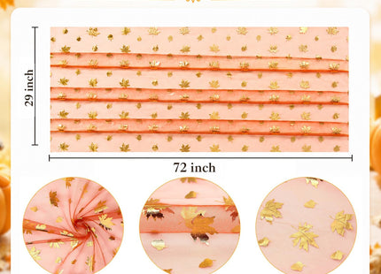 APUDWN 4Pcs Thanksgiving Table Runner Maple Acorns Gauze Fall Table Runner